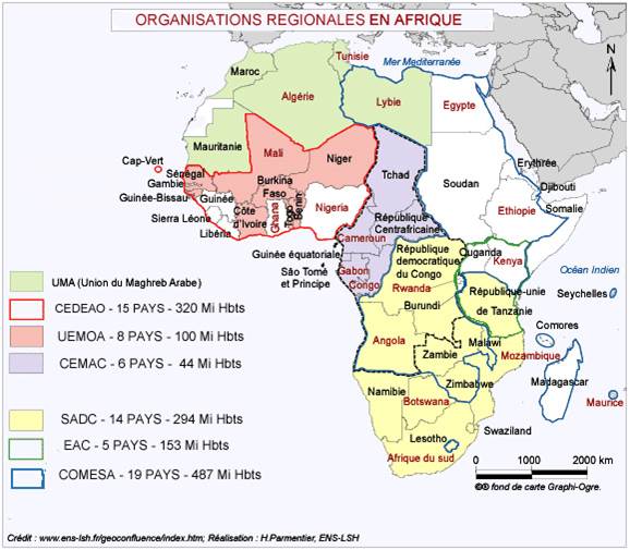 Principales organisations régionales
