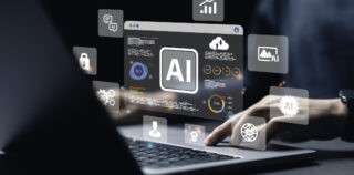 a data analyst using technology AI for working tool for data analysis Chatbot Chat with AI, using technology smart robot AI, artificial intelligence to generate something or Help solve work problems. Quand le CSE stoppe le déploiement de l’IA