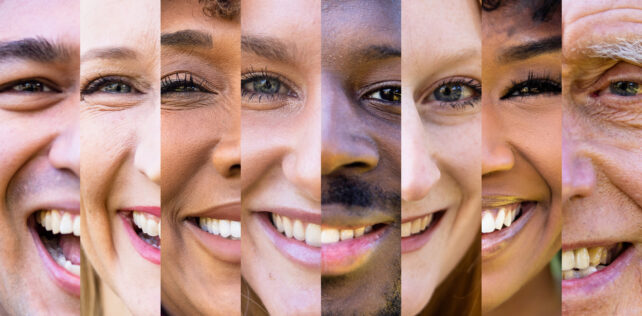 Collection of diverse American faces smiling Enquêtes de mesure de la diversité au travail : les recommandations de la CNIL