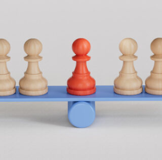 Uniqueness, balance, leadership and competition concept.Leadership with business success concept.3D rendering on white background. Répartition du personnel et des sièges entre les collèges électoraux : le juge saisi doit obligatoirement statuer