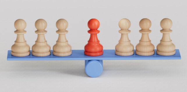 Uniqueness, balance, leadership and competition concept.Leadership with business success concept.3D rendering on white background. Répartition du personnel et des sièges entre les collèges électoraux : le juge saisi doit obligatoirement statuer