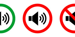 no sound or keep silence red circle sign, green allowed round vector icon, 3 pictogram collection Le droit de se taire n’a pas à être notifié au salarié